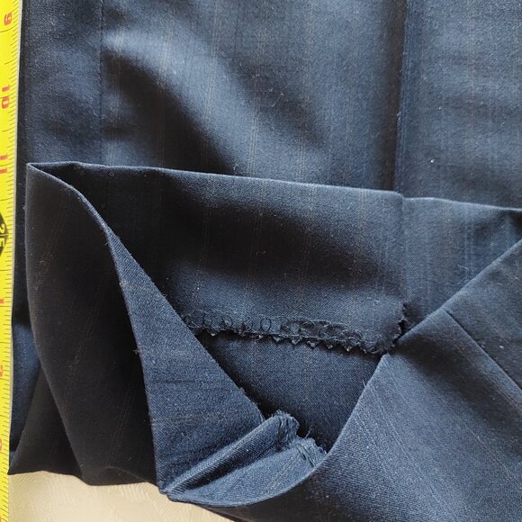 Cambridge Black Pure Wool Pinstripe Pants Blazer Suit Set (XL) (Sz 42 Tall 36W) - Picture 15 of 16